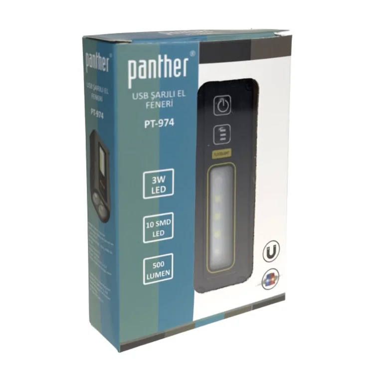 Panther Pt-974 Usb Şarjlı El Feneri 132578 Elku