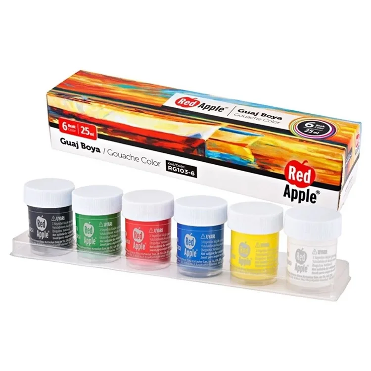 Red Apple Guaj Boya 25 Ml Sıralı Set 6lı Rg6