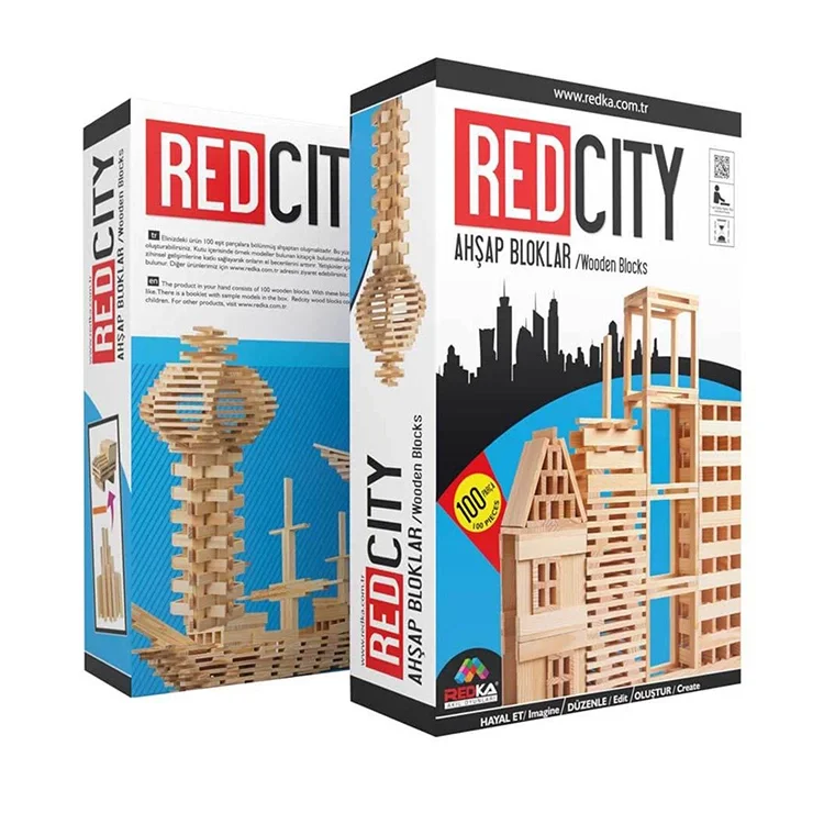 Redka Ahşap Bloklar 50 Parça Doğal Renk Rd5670