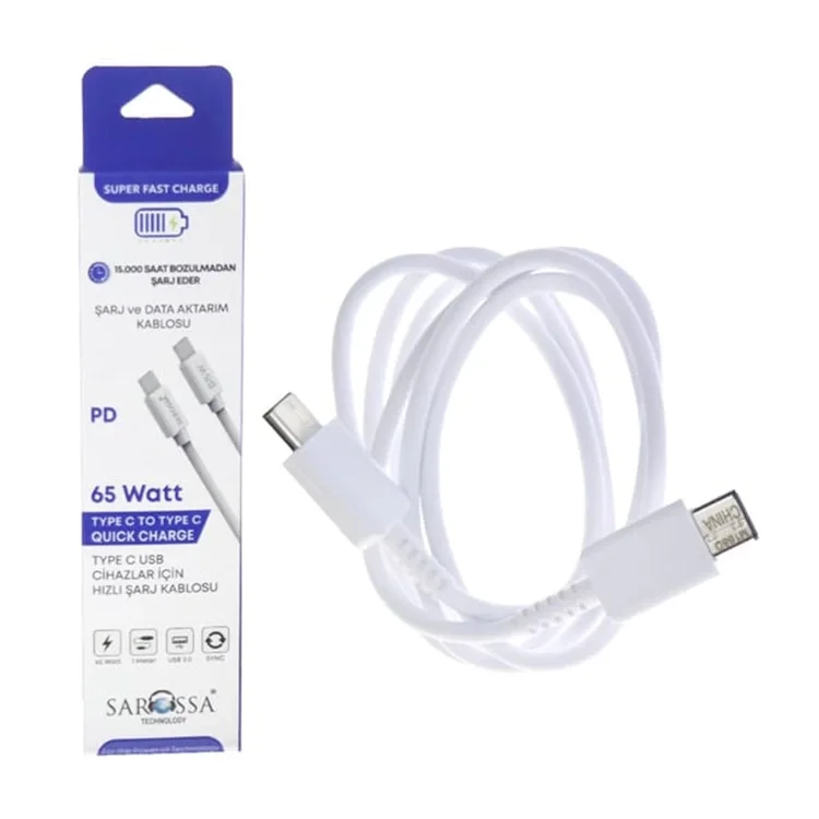 Sarossa S478 Şarj Kablosu_type-c &amp; Type-c Elku