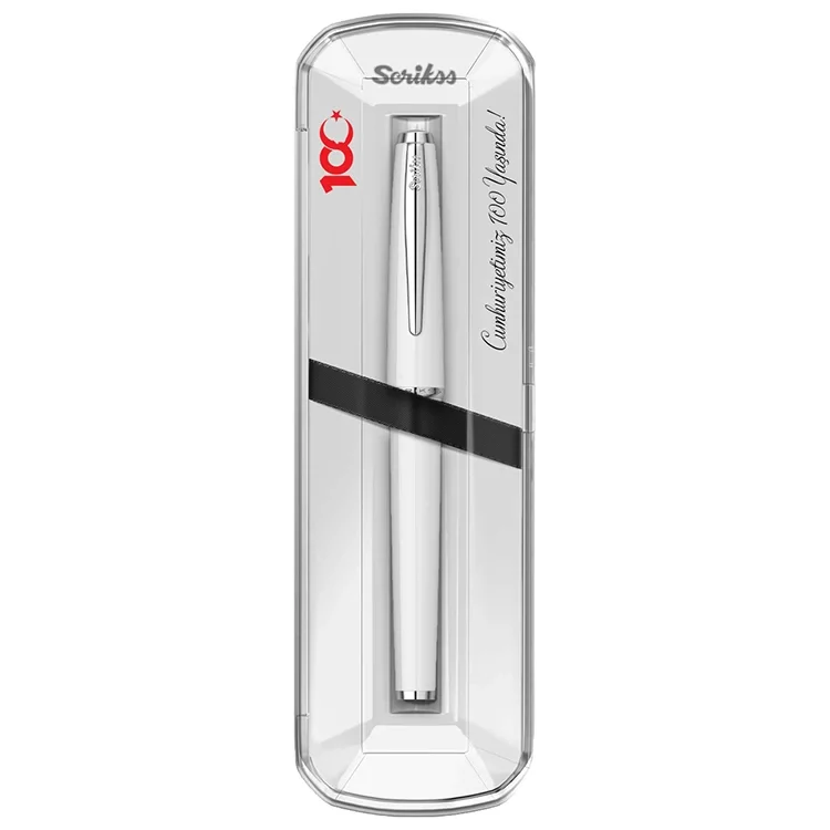 Scrikss 33 Roller Kalem Beyaz 100.yıl Kristal Kutu