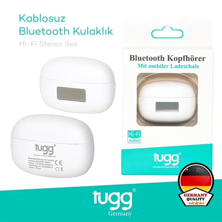 Tugg Germany Dijital Ekran Bluetooth 5.3 Kablosuz Kulaklık İos Android Uyumlu Ch328