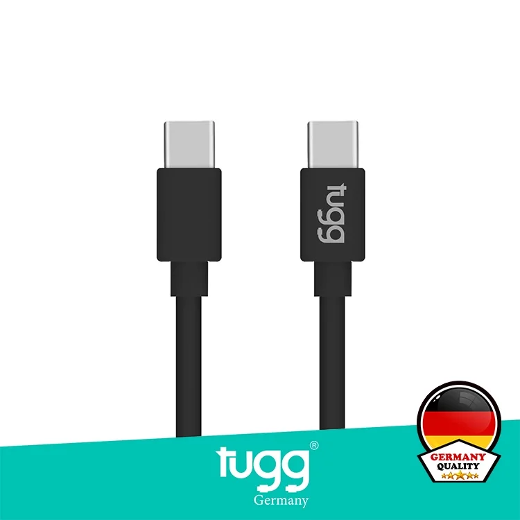 Tugg Germany Şarj Kablosu Ve Veri Aktarımı Ultra Hızlı 60w 1 Mt Siyah Type-c + Type-c 104629