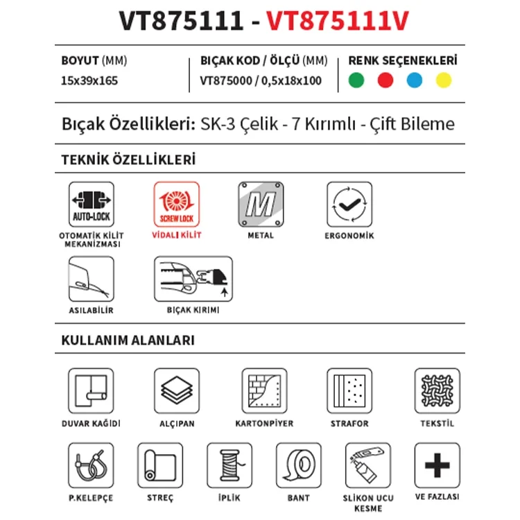 Vip-tec Tzx Falçata Profesyonel Büyük Metal Vt875111