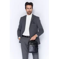 Aka El Çantası 306-1 Düz Siyah Deri