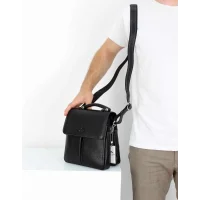 Aka El Ve Omuz Çantası 260-2 Floter Siyah Deri