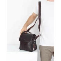 Aka El Ve Omuz Çantası 260-4 Floter Kahverengi Deri