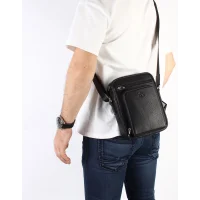 Aka Omuzdan Askılı Çanta 328-2 Floter Siyah Deri