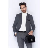 Aka Portföy Çantası 132-1 Düz Siyah Deri