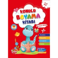 Boyama Zamanı Konulu Boyama Kırmızı Kitap 4+5 Yaş