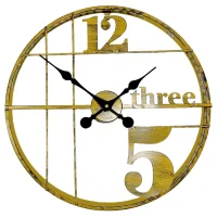 Galaxy Duvar Saati Gold Siyah Metal Dm-70-ak