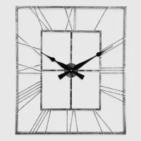 Galaxy Duvar Saati Gri Dikdortgen Metal Dm-130-gk