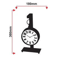 Galaxy Masa Saati Ayaklı Gri Siyah 18 * 37 Cm  Ayp-832-gk