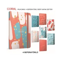 Gıpta Coral İp Dikişli Sert Kapak Defter 17*24-140yp. Kareli 4628