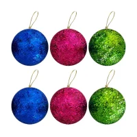 Kikajoy Yılbaşı Ağaç Süsü 5 Cm Simli Strafor 6lı 2006605 Ybs