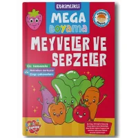 Boyama Zamanı Etkinlikli Mega Boyama Kitabı Pedagog Onaylı Meyveler Ve Sebzeler