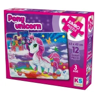 Ks Games Puzzle 12 Parça Pony Unicorn Jumbo Jp-31007 Ksgm