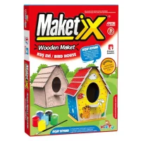 Mor 9792 Maketix Ahşap Maket Boyama Set Kuş Evi