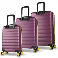 My Valice Colors Abs Kabin Orta Ve Büyük Boy Mürdüm 3lü Valiz Seti