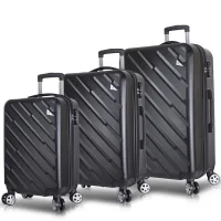 My Valice Cross Abs Kabin Orta Ve Büyük Boy Siyah 3lü Valiz Seti