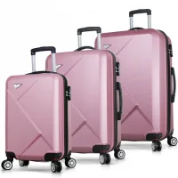 My Valice Diamond Abs Kabin Orta Ve Büyük Boy Rose Gold 3lü Valiz Seti