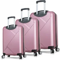 My Valice Diamond Abs Kabin Orta Ve Büyük Boy Rose Gold 3lü Valiz Seti