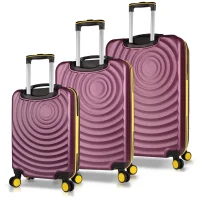 My Valice Drop Abs Kabin Orta Ve Büyük Boy Mürdüm 3lü Valiz Seti