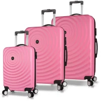 My Valice Drop Abs Kabin Orta Ve Büyük Boy Pembe 3lü Valiz Seti
