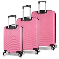 My Valice Drop Abs Kabin Orta Ve Büyük Boy Pembe 3lü Valiz Seti