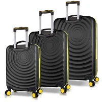 My Valice Drop Abs Kabin Orta Ve Büyük Boy Siyah 3lü Valiz Seti