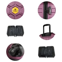 My Valice Honey Abs Kabin Orta Ve Büyük Boy Mürdüm 3lü Valiz Seti