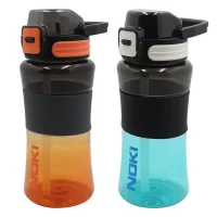 Noki Kids Su Matarasi Triban Pipetli Kapak Çift Renk Silikon Kemerli 700 Ml T-0115