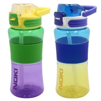 Noki Kids Su Matarasi Triban Pipetli Kapak Çift Renk Silikon Kemerli 700 Ml T-0115