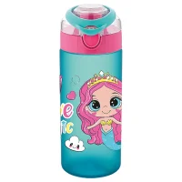 Noki Kids Su Matarasi Tritan Auto Kapak Soft Touch Tutma Aparatli Desenli 500 Ml Stand T-0108