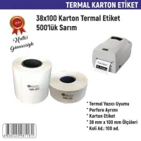 Resan 38*100  Sarı Karton Termal Etiket 500lü Sarım