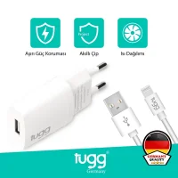 Tugg Germany Akıllı Şarj Başlık Seti 5w Isı Ve Akım Korumalı Usb+lightning İphone Kablolu 104300