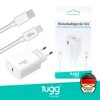 Tugg Germany Akıllı Şarj Başlık Seti 20w Isı Ve Akım Korumalı Hızlı Sarj Type-c + Lightning İphone Kablolu 104303