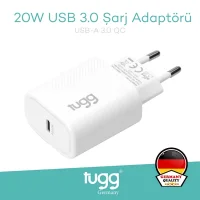 Tugg Germany Akıllı Şarj Başlık 20w Isı Ve Akım Korumalı Hızlı Sarj Type-c Girişli 104405