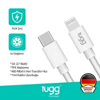 Tugg Germany Şarj Kablosu Ve Veri Aktarımı Ultra Hızlı 60w 1 Mt Type-c + Lightning İphone 104621