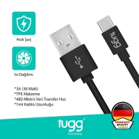 Tugg Germany Şarj Kablosu Ve Veri Aktarımı Ultra Hızlı 60w 1 Mt Siyah Usb-type-c 104628