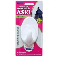 Vodaseal İz Bırakmadan Sökülebilir Oval Askı Beyaz_78 3249