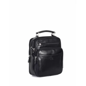 Aka El Çantası 306-1 Düz Siyah Deri