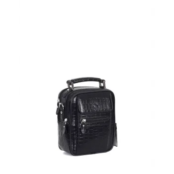 Aka El Çantası 395-12 Timsah Siyah Deri