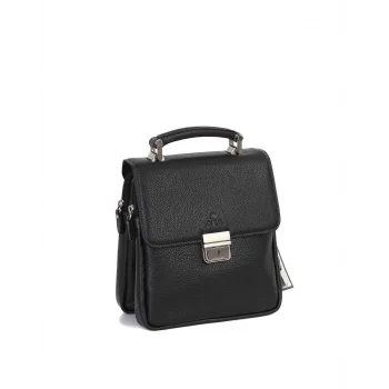 Aka El Ve Omuz Çantası 260-2 Floter Siyah Deri