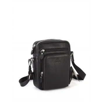 Aka Omuzdan Askılı Çanta 328-2 Floter Siyah Deri
