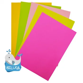 Beluga A4 Fosforlu Renkli Fotokopi Kağıdı 5 Renk 50 Adet