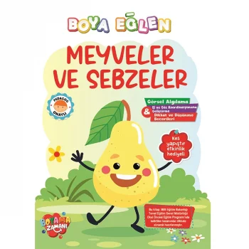 Boyama Zamanı Boya Eğlen Meyveler Ve Sebzeler