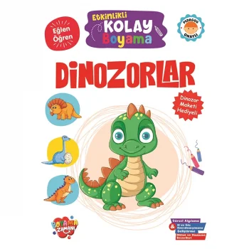 Boyama Zamanı Etkinlikli Kolay Boyama Dinozorlar