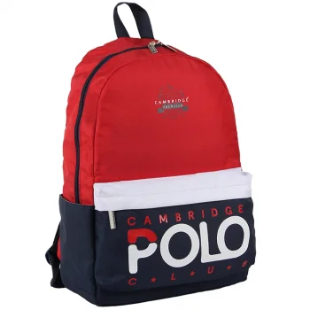 Cambridge Polo Club Preppy Tek Ana Bölmeli Unisex Sırt Çantası Cpc3018-0003-kırmızı Bntt
