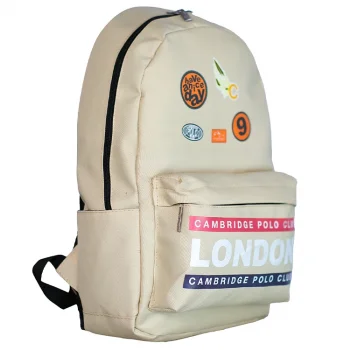 Cambridge Polo Club Streetwear Tek Ana Bölmeli Unisex Çocuk İlkokul Çantası Cpo4013-0031-bej Bntt